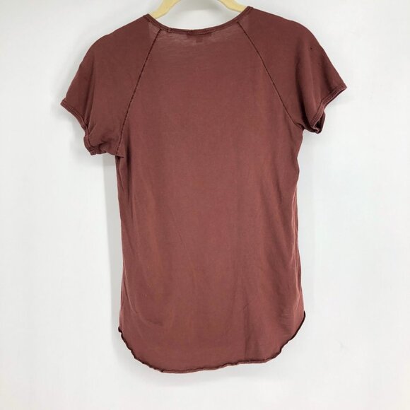 Wilfred Clay Brown / Burgundy  Scoop Neck Short Sleeve T-Shirt size XXS - Picture 3 of 16